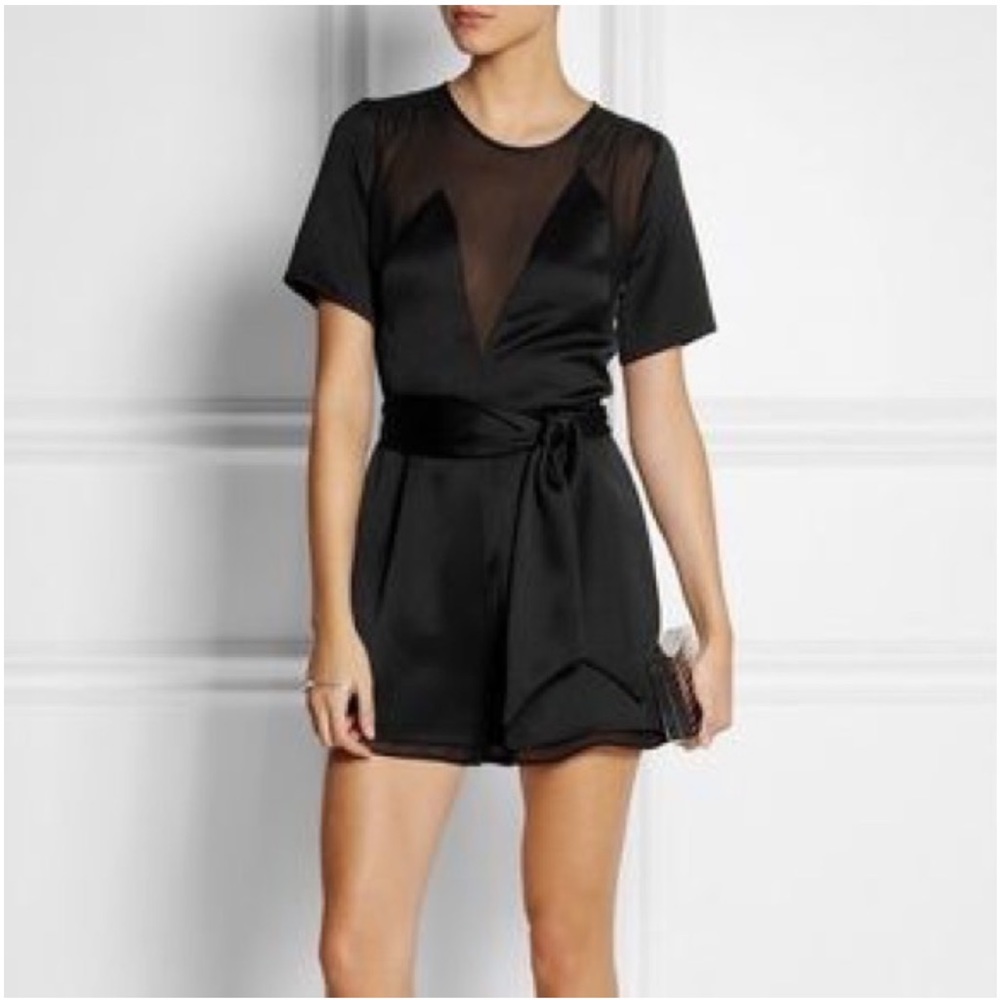 Black Satin Romper